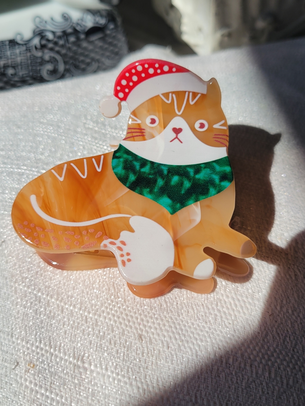 Holiday Orange Cat Hair Clip